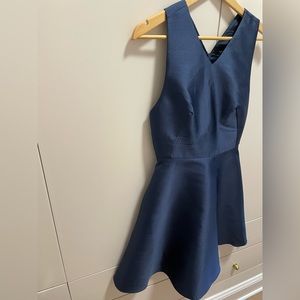 Tara Jarmon Navy Silk Mini Dress Size 36